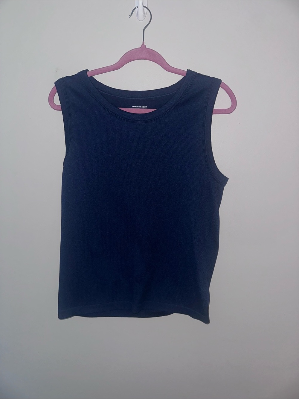Common Stitch 3X Navy Blue Ribbed Stretch Sleeveless Tank Top Plus Size
